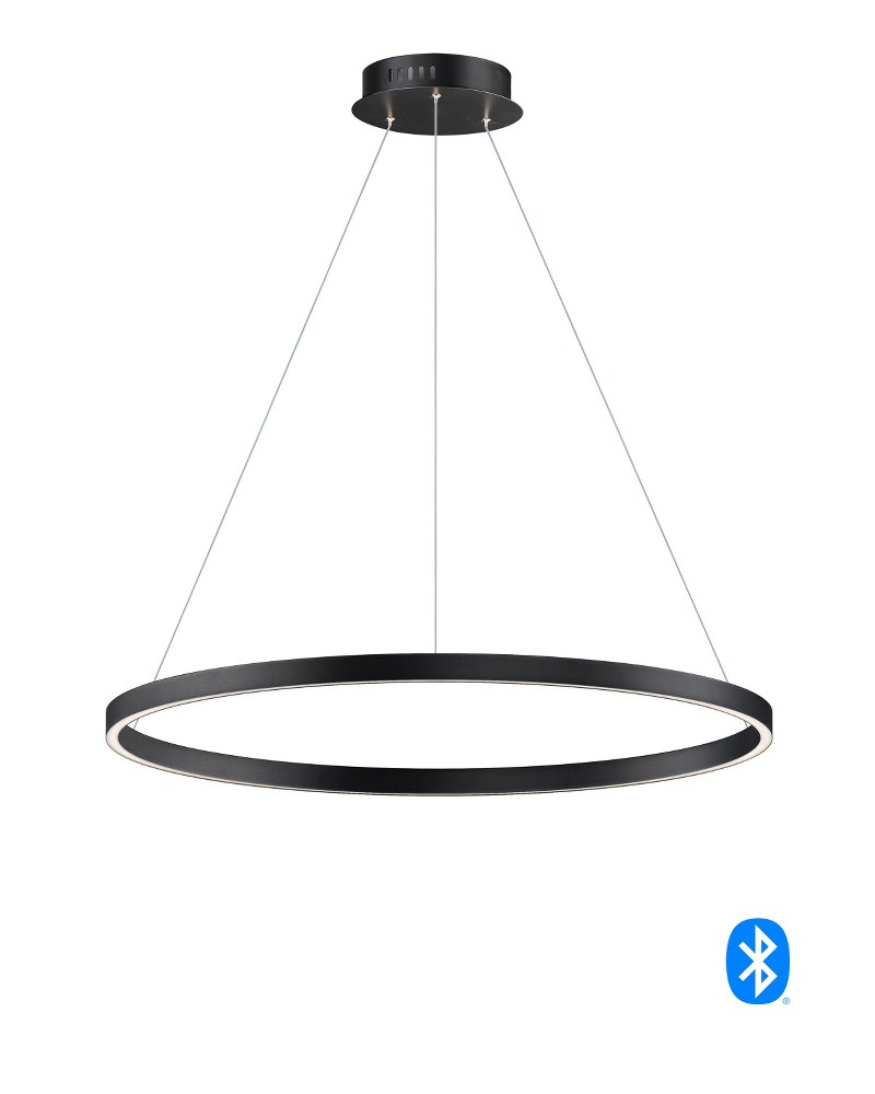 ET2 Lighting-E22726-BK-Groove-1 LED Pendant-31.5 Inches wide by 1.25 inches high Black  Black Finish