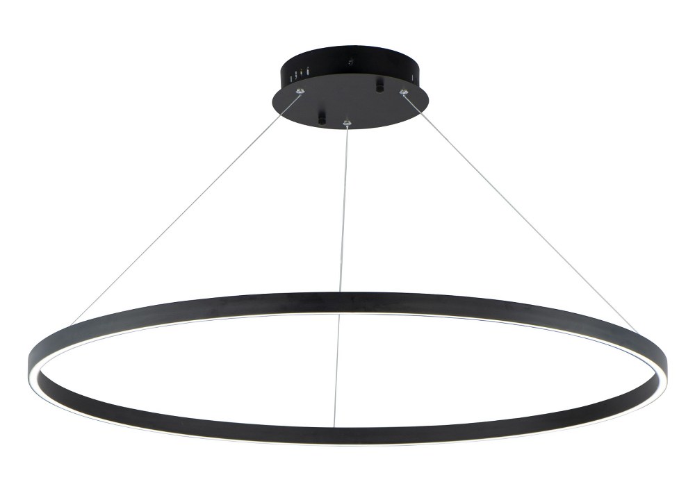 ET2 Lighting-E22728-BK-Groove-1 LED Pendant-39.5 Inches wide by 1.5 inches high Black  Black Finish