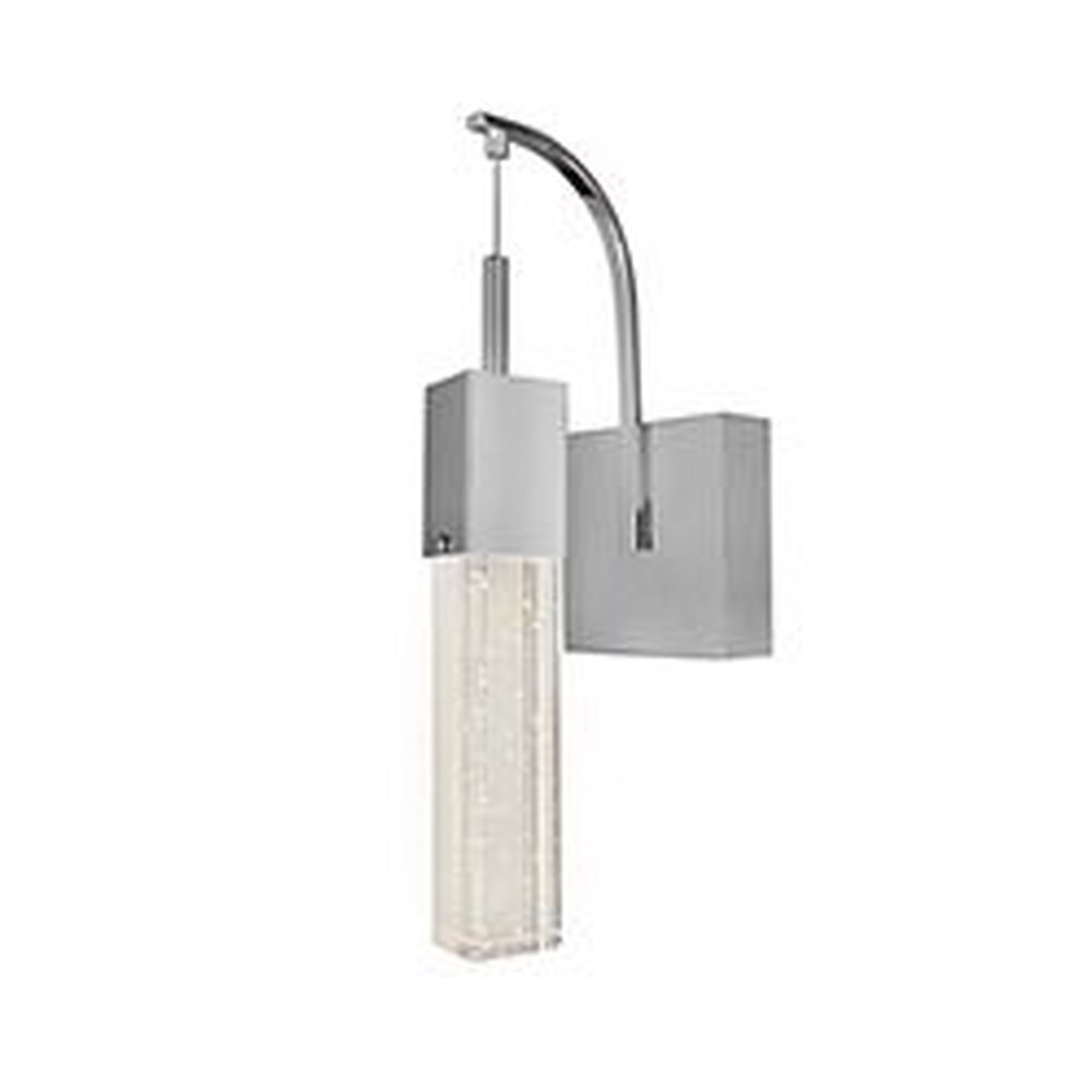 ET2 Lighting-E22760-89PC-Fizz III-7.5W 1 LED Wall sconce in Mediterranean style-4.75 Inches wide by 14.5 inches high   Polished Chrome Finish with Etched Bubble Glass