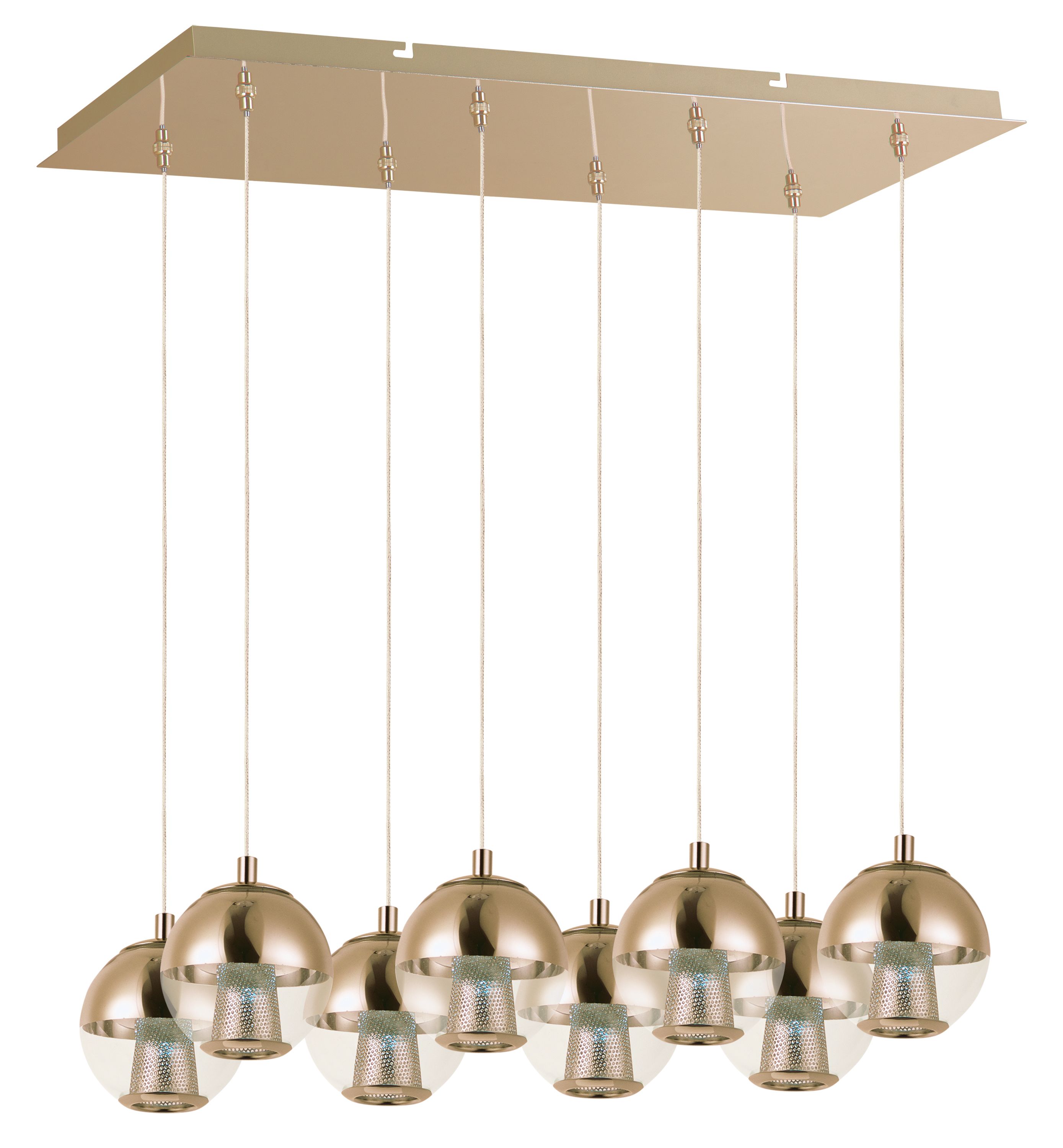 ET2 Lighting-E22786-81PC-Reflex-LED Pendant in Contemporary style-11 Inches wide by 6.5 inches high   Polished Chrome Finish with Mirror Chrome Glass