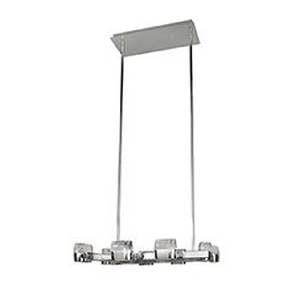 ET2 Lighting-E22899-89PC-Volt-48W 16 LED Square Pendant-18 Inches wide by 3 inches high   Polished Chrome Finish with Etched/Bubble Glass