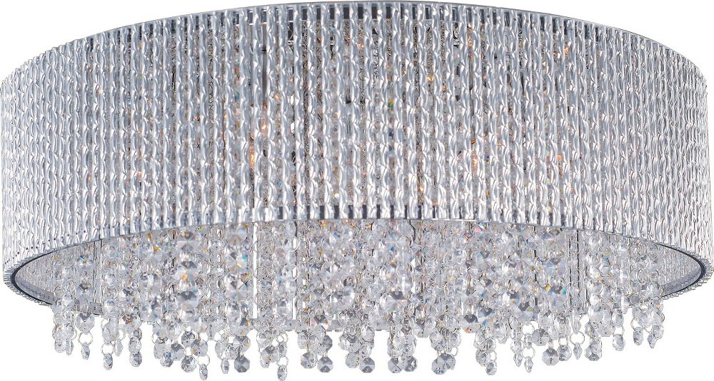 ET2 Lighting-E23132-10PC-Spiral-10 Light Flush Mount in Mediterranean style-22 Inches wide by 9 inches high   Polished Chrome Finish