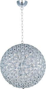 ET2 Lighting-E24017-20PC-Brilliant-Twelve Light Pendant in Crystal style-24 Inches wide by 24 inches high   Polished Chrome Finish with Crystal Glass