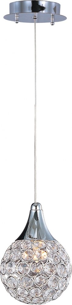 ET2 Lighting-E24023-20PC-Brilliant-1 Light Pendant in Contemporary style-5 Inches wide by 7 inches high   Polished Chrome Finish with Clear Crystal