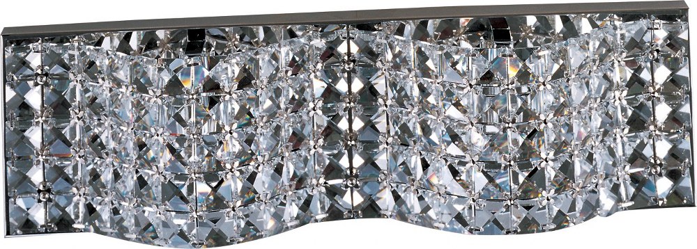 ET2 Lighting-E24276-20PC-Wave-2 Light Bath Vanity in Contemporary style-5 inches high   Polished Chrome Finish with Clear Crystal