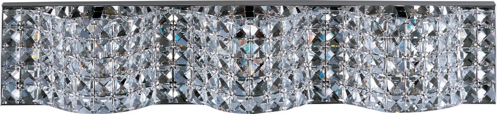 ET2 Lighting-E24277-20PC-Wave-3 Light Bath Vanity in Contemporary style-5 inches high   Polished Chrome Finish with Clear Crystal