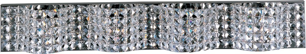 ET2 Lighting-E24278-20PC-Wave-4 Light Bath Vanity in Contemporary style-5 inches high   Polished Chrome Finish with Clear Crystal