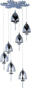 ET2 Lighting-E24356-81PC-Chute - Seven Light Pendant Polished Chrome Mirror Chrome Polished Chrome Finish with Mirror Chrome Glass