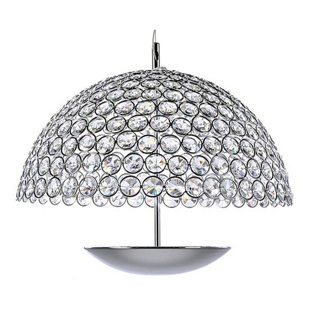 ET2 Lighting-E24497-20PC-Parasol-15W 1 LED Pendant-16.25 Inches wide by 13.5 inches high   Polished Chrome Finish with Crystal Glass