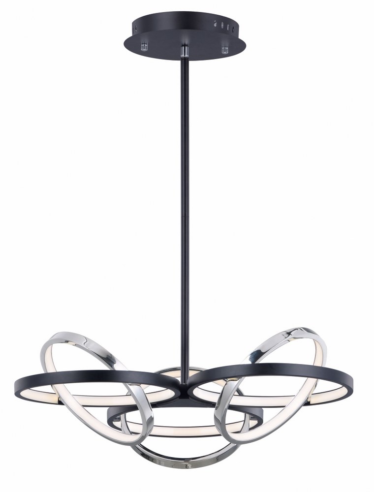 ET2 Lighting-E24787-BKPC-Gyro II-438W 6 LED Pendant-26 Inches wide by 9 inches high   Black/Polished Chrome Finish