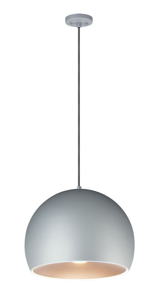 ET2 Lighting-E24924-DGCOF-Palla-8W 1 LED Pendant-15.75 Inches wide by 11.75 inches high Dark Gray/Coffee  Dark Gray/Coffee Finish with White Acrylic Glass