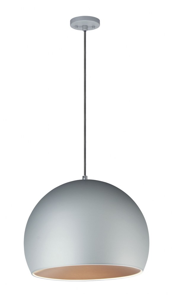 ET2 Lighting-E24926-DGCOF-Palla-12W 1 LED Pendant-19.75 Inches wide by 14.5 inches high   Dark Gray/Coffee Finish with White Acrylic Glass