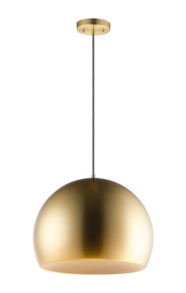 ET2 Lighting-E24926-SBRCOF-Palla-12W 1 LED Pendant-19.75 Inches wide by 14.5 inches high   Satin Brass/Coffee Finish with White Acrylic Glass