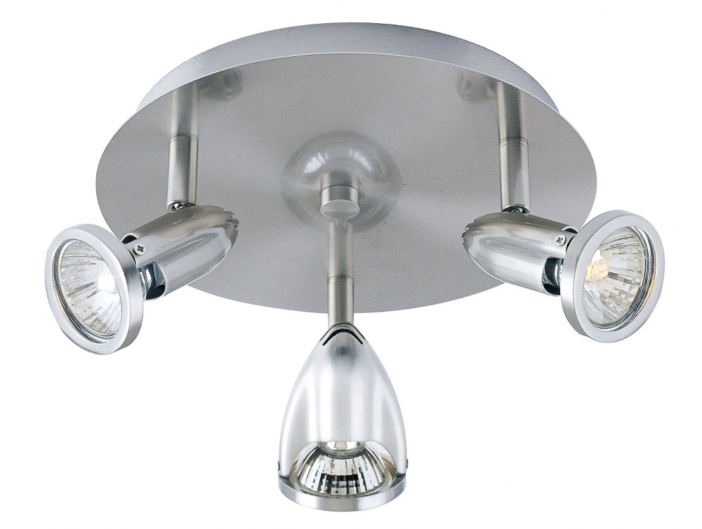 ET2 Lighting-E30001-10SN-Agron-3 Light Flush Mount in Commodity style-9 Inches wide by 4.5 inches high   Agron-3 Light Flush Mount in Commodity style-9 Inches wide by 4.5 inches high