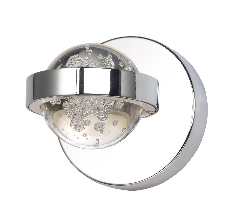 ET2 Lighting-E30611-91PC-Cosmo-4.5W 1 LED Wall sconce-4.75 Inches wide by 4.75 inches high   Polished Chrome Finish with Bubble Glass