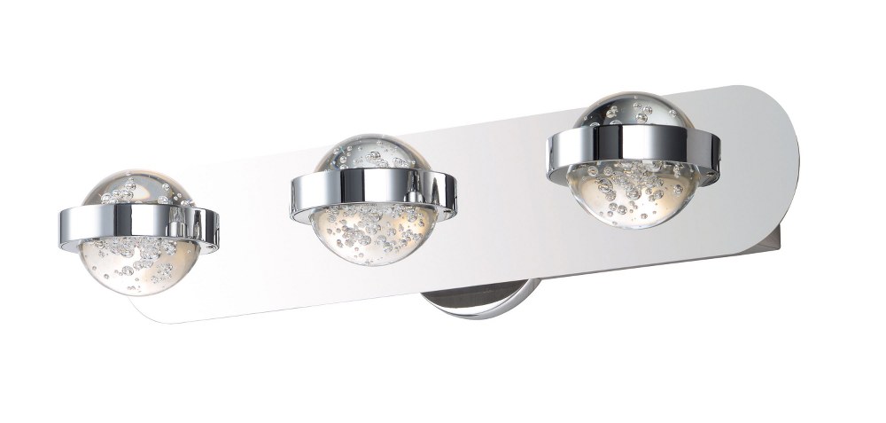 ET2 Lighting-E30613-91PC-Cosmo - 20.25 Inch 13.5W 3 LED Bath Vanity   Polished Chrome Finish with Bubble Glass