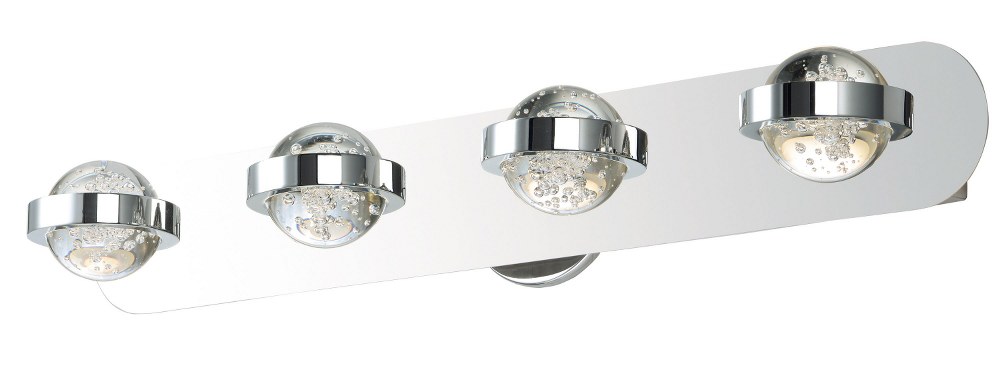 ET2 Lighting-E30614-91PC-Cosmo-18W 4 LED Bath Vanity-28 Inches wide by 4.75 inches high   Polished Chrome Finish with Bubble Glass