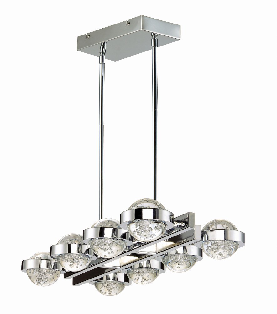 ET2 Lighting-E30618-91PC-Cosmo-36W 8 LED Pendant-30 Inches wide by 3 inches high   Polished Chrome Finish with Bubble Glass