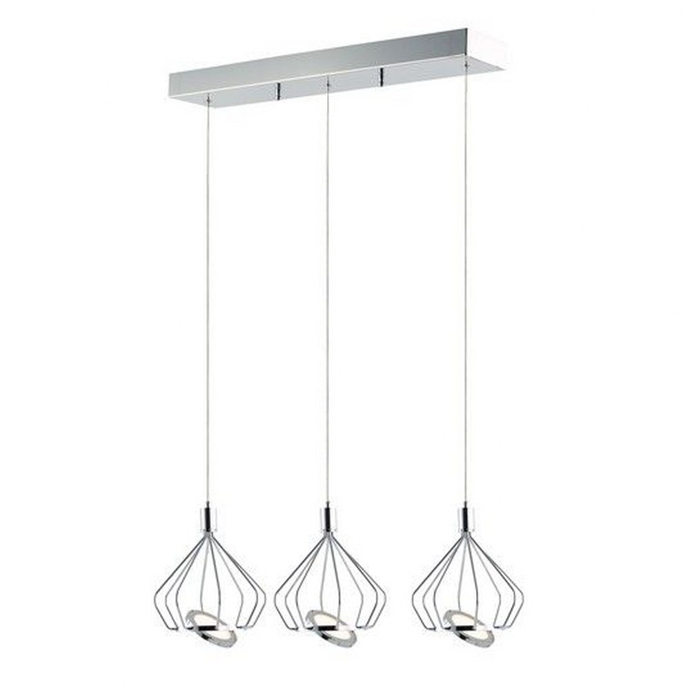 ET2 Lighting-E30622-PC-Tilt-58.5W 3 LED Pendant-8.5 Inches wide by 9.75 inches high   Polished Chrome Finish