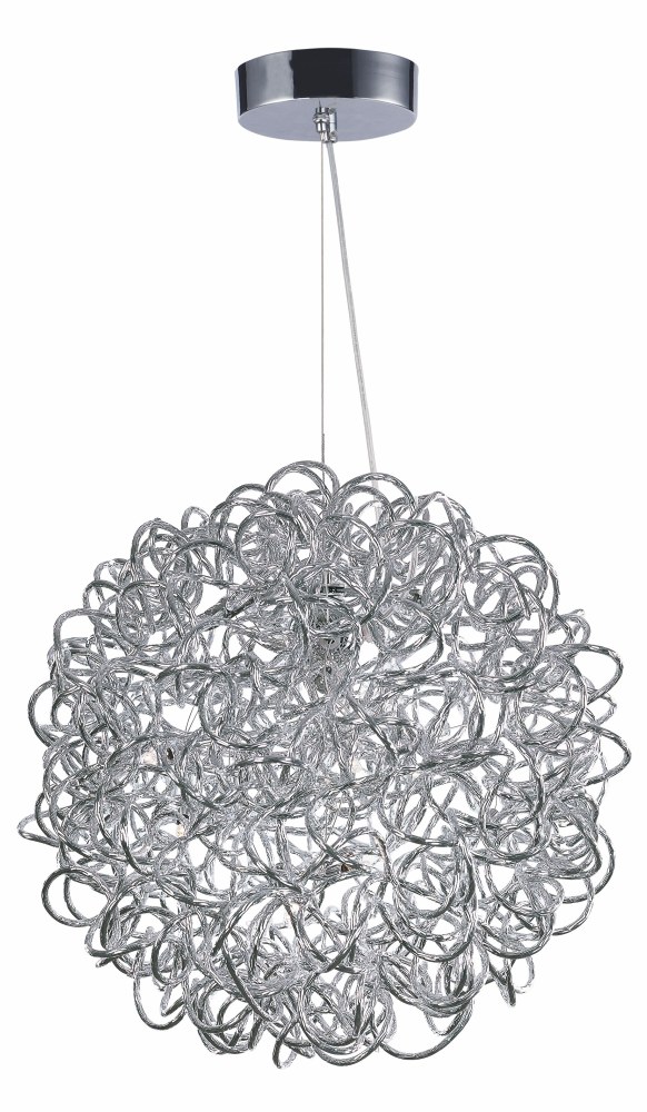 ET2 Lighting-E32572-PC-Dazed-9.6W 8 LED Pendant in Modern style-15.75 Inches wide by 15.75 inches high   Polished Chrome Finish