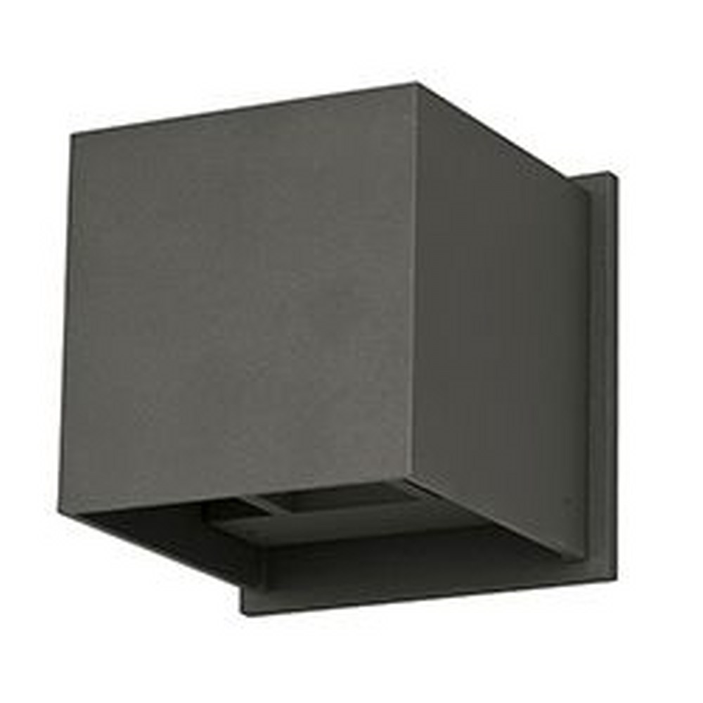 ET2 Lighting-E41308-BZ-Alumilux Cube-6W 2 LED Outdoor Wall Mount in Modern style-4.5 Inches wide by 4.5 inches high Bronze  Satin Aluminum Finish