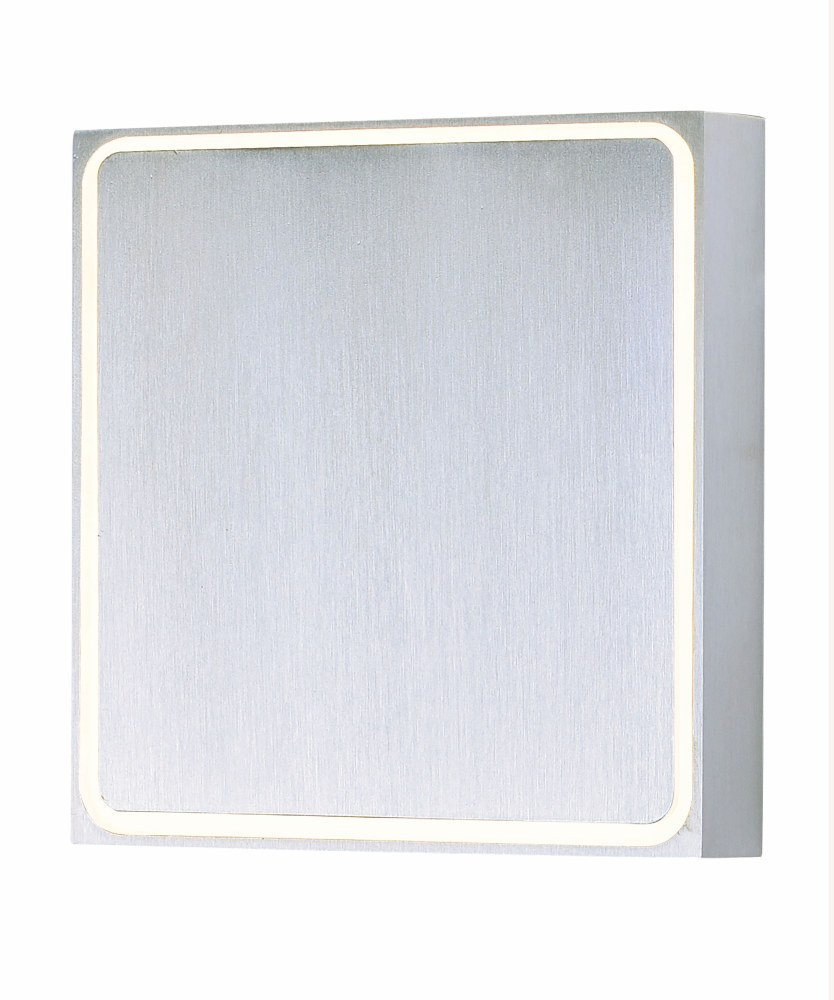 ET2 Lighting-E41329-SA-Alumilux Outline-8W 1 LED Outdoor Wall Mount in Modern style-4.5 Inches wide by 4.5 inches high Satin Aluminum  White Finish