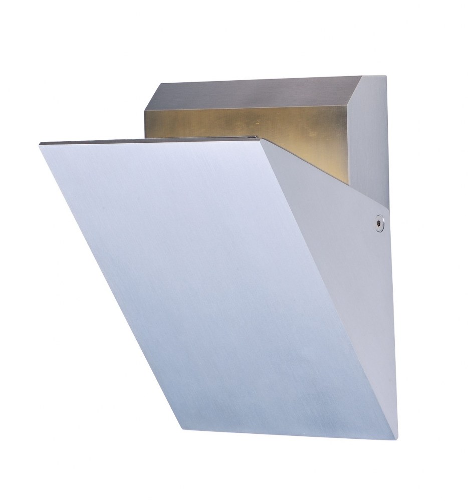 ET2 Lighting-E41333-SA-Alumilux Tilt-8W 1 LED Outdoor Wall Mount in Modern style-5 Inches wide by 7 inches high Satin Aluminum  White Finish