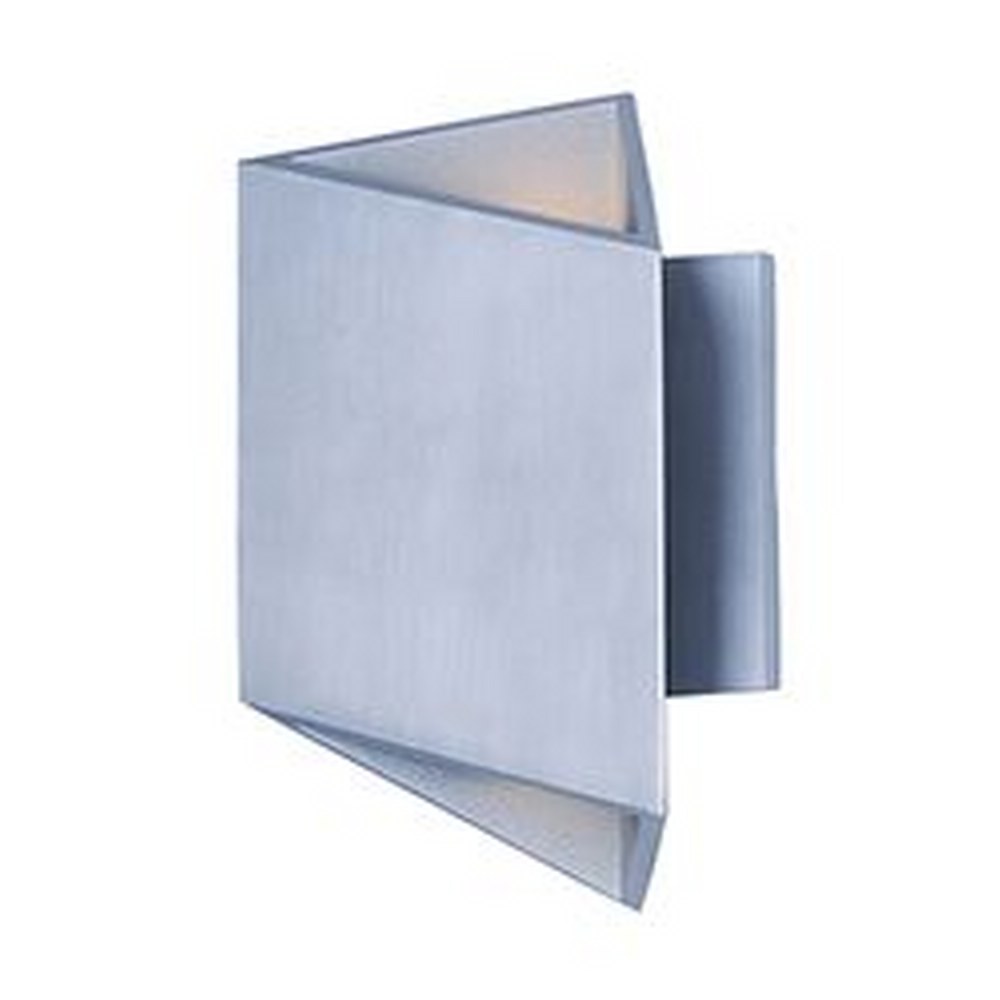 ET2 Lighting-E41373-SA-Alumilux Facet-7W 2 LED Outdoor Wall Mount in Modern style-7 Inches wide by 8.5 inches high Satin Aluminum  White Finish