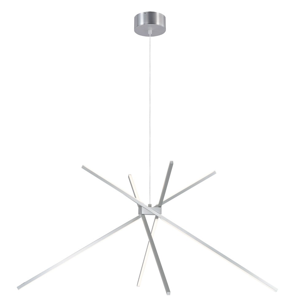 ET2 Lighting-E41443-SA-Alumilux Aster-23W 4 LED Pendant in Modern style-44.5 Inches wide by 20.25 inches high Satin Aluminum  White Finish