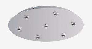 ET2 Lighting-EC85018-PC-RapidJack-Seven Light Round Canopy-17 Inches wide by 2.5 inches high   Polished Chrome Finish