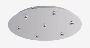 ET2 Lighting-EC85018-PC-RapidJack-Seven Light Round Canopy-17 Inches wide by 2.5 inches high Polished Chrome  Bronze Finish