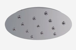 ET2 Lighting-EC85022-PC-RapidJack-Thirteen Light Round Canopy-21 Inches wide by 2.5 inches high   Polished Chrome Finish