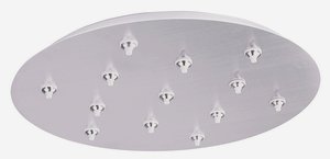 ET2 Lighting-EC85022-SN-RapidJack-Thirteen Light Round Canopy-21 Inches wide by 2.5 inches high   Satin Nickel Finish