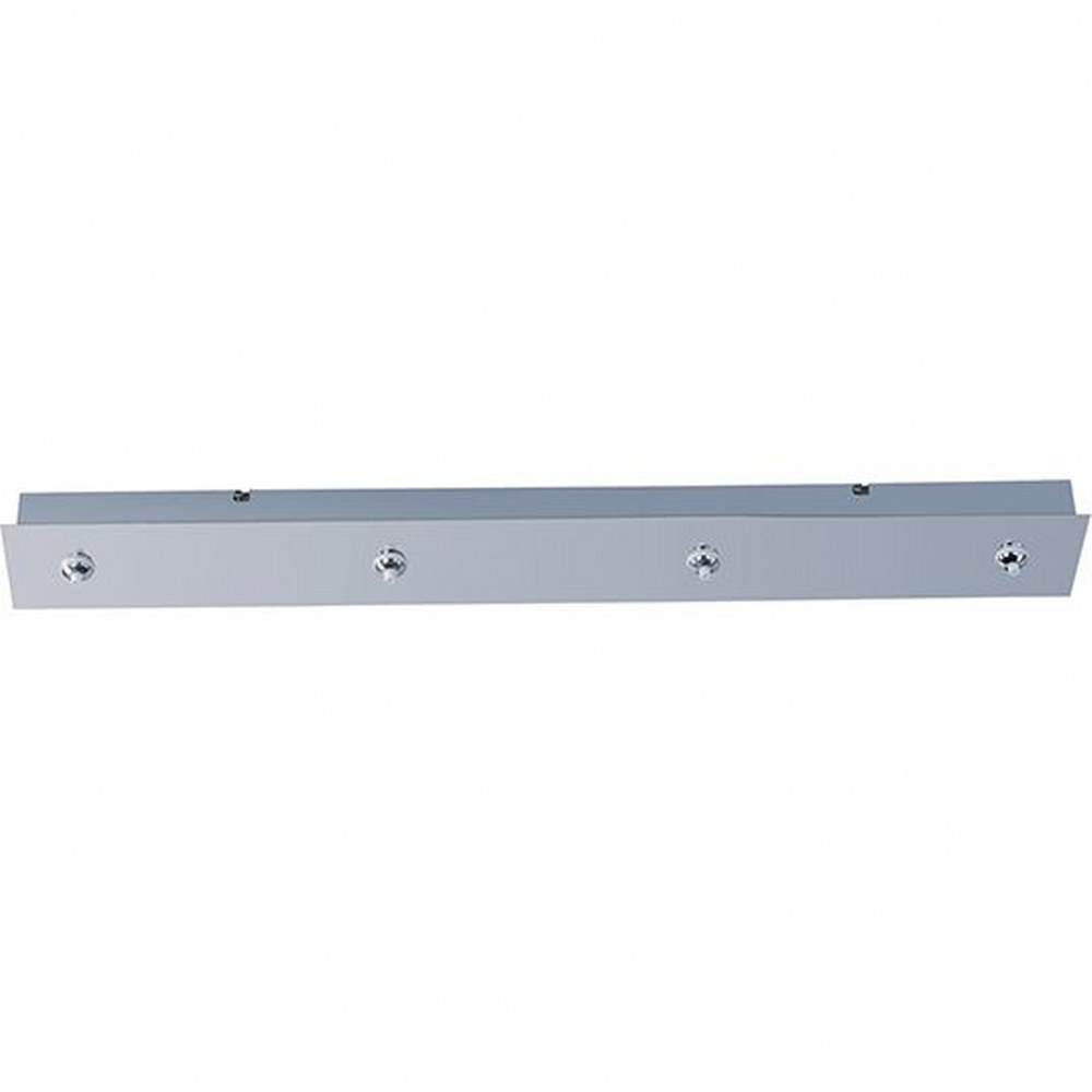 ET2 Lighting-EC95014-PC-RapidJack Xenon-Four-Port Rectangle RapidJack Canopy in Traditional style-34.5 Inches wide by 2.5 inches high   Polished Chrome Finish