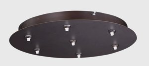 ET2 Lighting-EC95018-BZ-RapidJack-Seven Light Round Canopy-17 Inches wide by 2.5 inches high Bronze  Bronze Finish