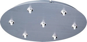 ET2 Lighting-EC95018-SN-RapidJack Xenon-Seven-Port Round RapidJack Canopy in Traditional style-17 Inches wide by 2.5 inches high   Satin Nickel Finish