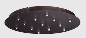 ET2 Lighting-EC95022-BZ-RapidJack-Thirteen Light Round Canopy-21 Inches wide by 2.5 inches high   Bronze Finish