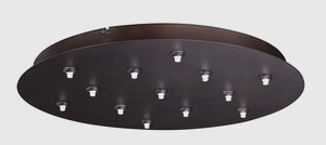 ET2 Lighting-EC95022-BZ-RapidJack-Thirteen Light Round Canopy-21 Inches wide by 2.5 inches high Bronze  Bronze Finish