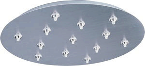 ET2 Lighting-EC95022-SN-RapidJack Xenon-Thirteen-Port Round RapidJack Canopy in Traditional style-21 Inches wide by 2.5 inches high   Satin Nickel Finish