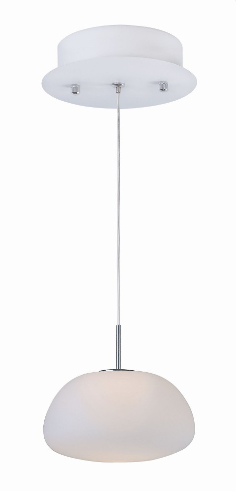 ET2 Lighting-E21122-11WT-Puffs-4.8W 1 LED Pendant-6.25 Inches wide by 5.5 inches high   White Finish with Opal Glass