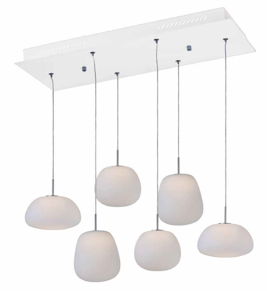 ET2 Lighting-E21124-11WT-Puffs-28.8W 1 LED Pendant-11.8 Inches wide by 7.5 inches high   White Finish with Opal Glass