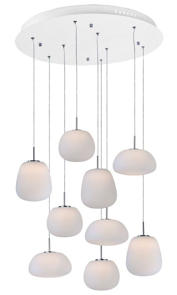 ET2 Lighting-E21127-11WT-Puffs-43W 1 LED Pendant-24.5 Inches wide by 7.5 inches high   White Finish with Opal Glass