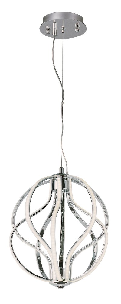 ET2 Lighting-E21172-PC-Aura-32.5W 1 LED Pendant-12 Inches wide by 14 inches high   Polished Chrome Finish