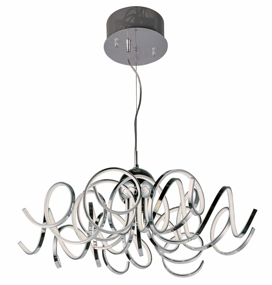 ET2 Lighting-E21415-PC-Chaos-84.24W 9 LED Pendant-29 Inches wide by 13 inches high   Polished Chrome Finish