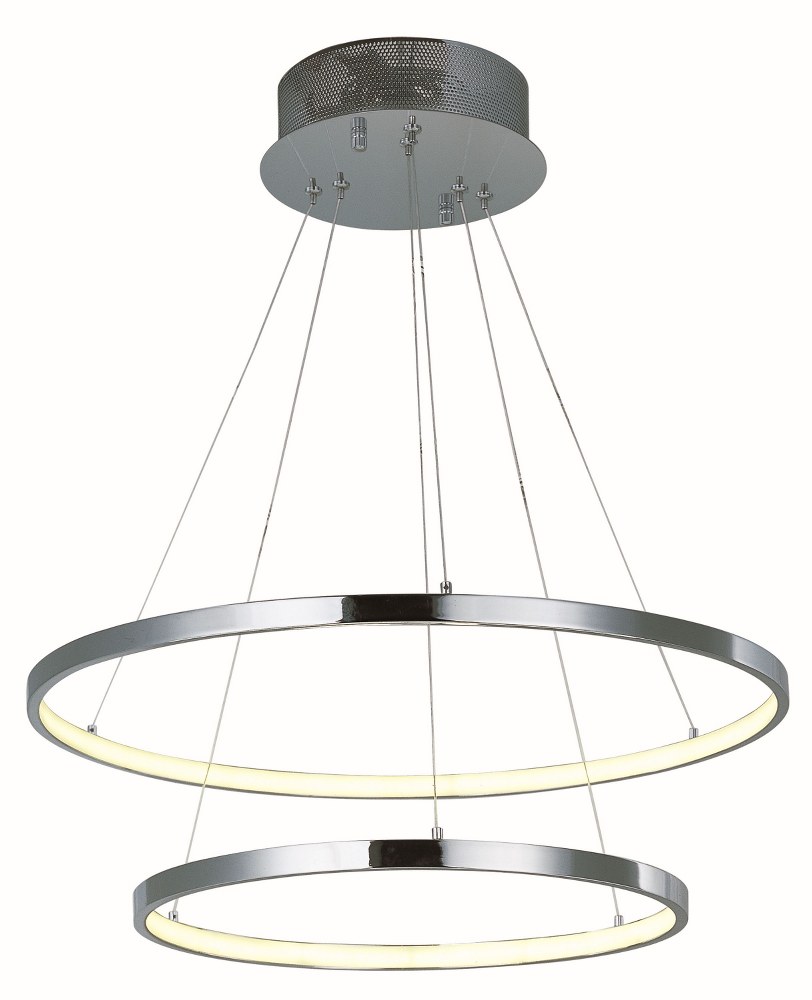 ET2 Lighting-E22714-PC-Hoops-46W 2 LED Pendant-23.5 Inches wide by 1.25 inches high   Polished Chrome Finish