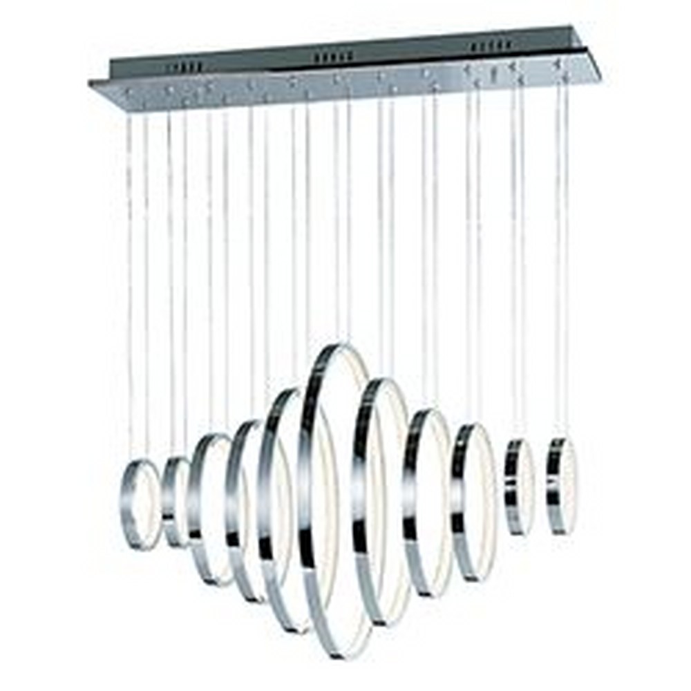 ET2 Lighting-E22716-PC-Hoops-715W 11 LED Pendant-20 Inches wide by 20 inches high   Polished Chrome Finish