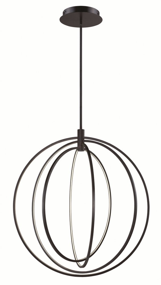 ET2 Lighting-E24049-BZ-Concentric-400W 4 LED Pendant-36 Inches wide by 39 inches high   Bronze Finish