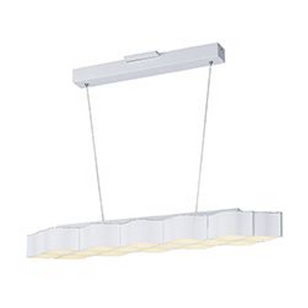 ET2 Lighting-E24127-MW-Billow-90.08W 16 LED Linear Pendant-7.25 Inches wide by 3.5 inches high   Matte White Finish