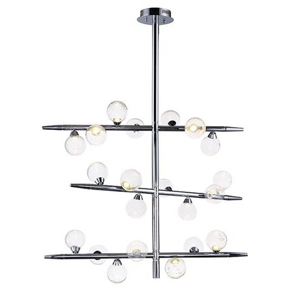 ET2 Lighting-E24573-91PC-Bubbly-52.5W 21 LED Pendant-9.5 Inches wide by 34.25 inches high   Polished Chrome Finish with Bubble Glass