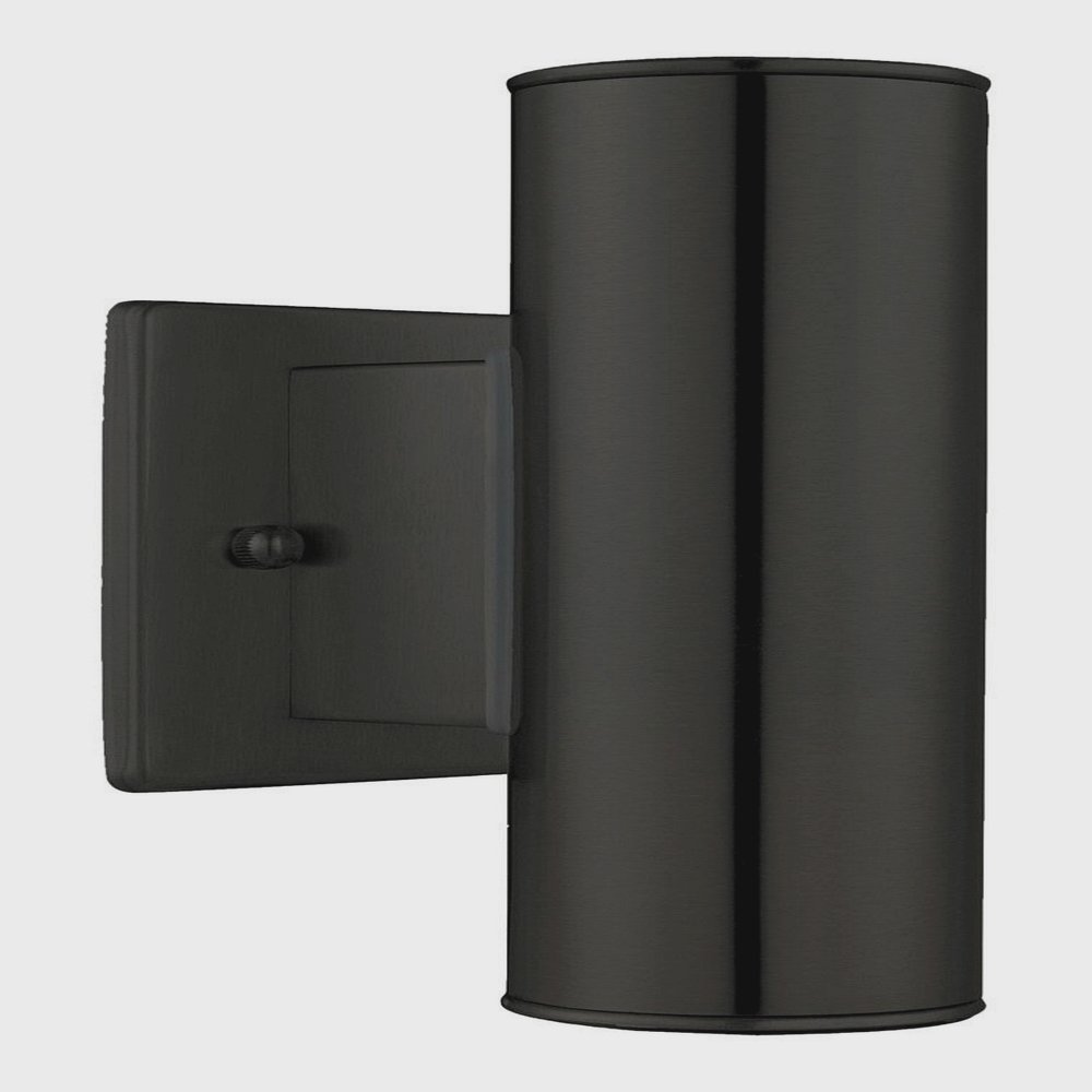 Eglo Lighting-200033A-Riga - 2-Light Outdoor Wall Light - Matte Black   Matte Black Finish with Matte Black Galvinized Steel Shade